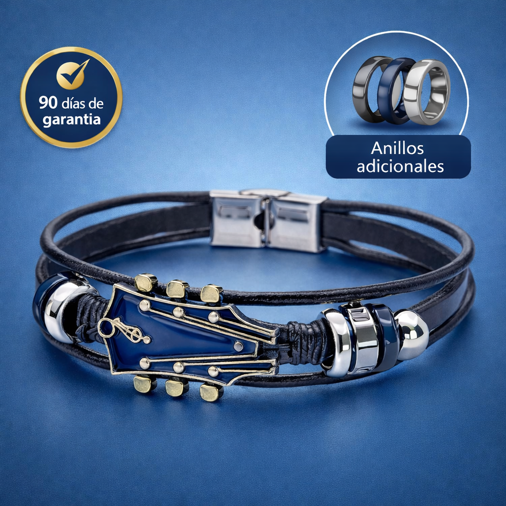 Pulsera de Cuero Vintage Guitar